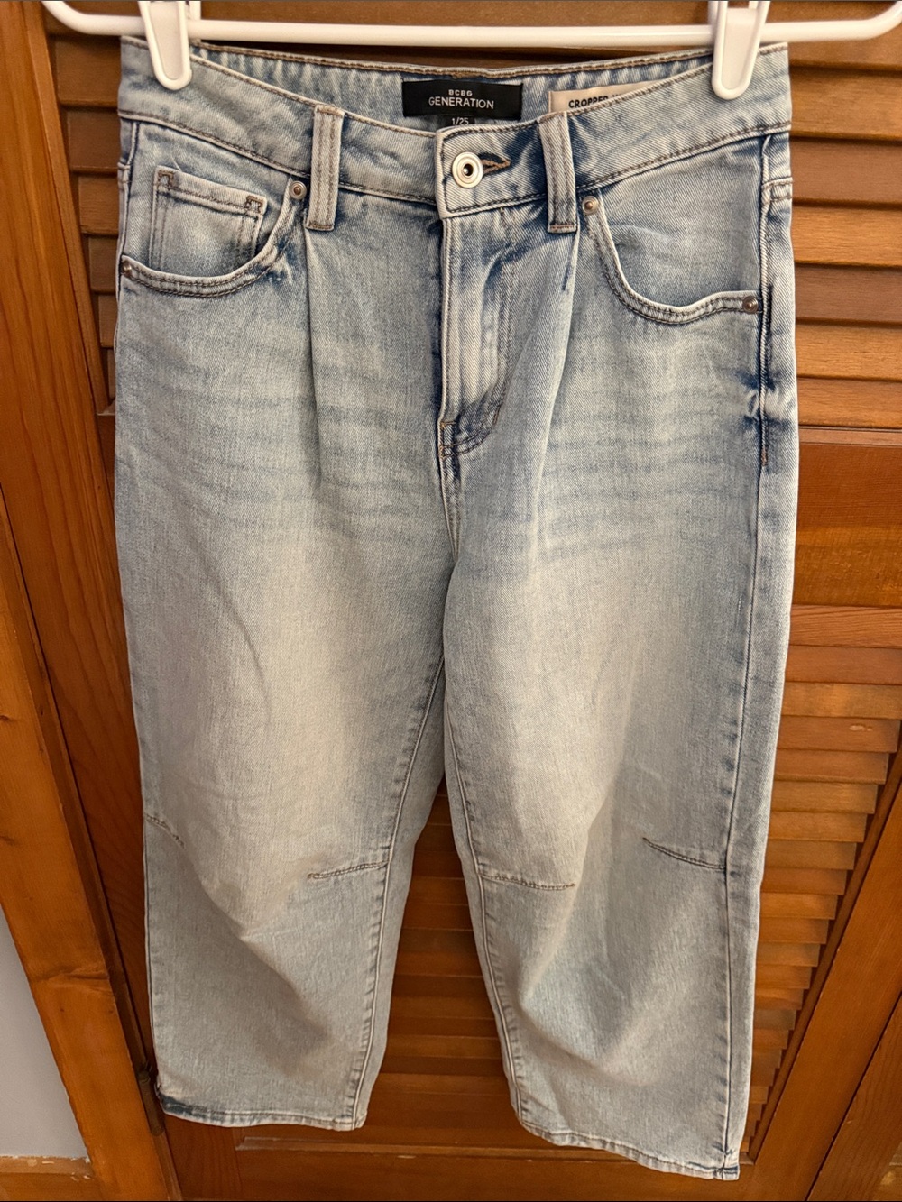 BCBGeneration Light Wash cropped wide leg Jeans